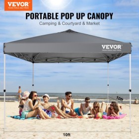 Pop Up Canopy Party Tent 10x10 ft with Portable Bag for Camping Dark Gray