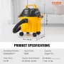 Wet/Dry Shop Vacuum, 10L 2 Peak HP, Efficient Suction & Blower w/ Nozzle,Casters, Portable Shop Vacuum with Attachments, Lightwe