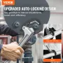 Aluminium lige rørnøgle 18 i automatisk kæbejustering 60CRV kæbe