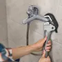 Pipe Wrench, 18" Aluminum Straight Pipe Wrench, Automatic Jaw Adjustment, Adjustable Plumbing Wrench, Easy to Carry, Ergonomic H