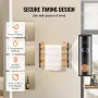 4 Bars Towel Warmer Rack, Wall Mounted Heated Towel Rack for Bathroom, IPX5 Waterpoof Towel Heater Rack with Timer & LED Display
