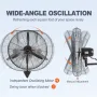Oscillerende vægmist ventilator metal 74,9 cm 3 hastigheder