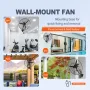 Mist Fan, 29.5 inch Waterproof Industrial Fan, 3 Speeds, 9500 CFM, Commercial or Residential Fan for Cooling Warehouse, Greenhou