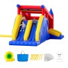 Inflatable Bounce House, Outdoor High Quality Playhouse Trampoline, Jumping Bouncer with Blower, Slide, and Storage Bag, Family