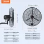 24 "Oscillerende væg Mist Fan Metal 3 Speed ​​115W