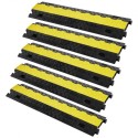 5 PCs Cable Protector Ramp, 2 Channel, 22000 lbs/axle Capacity Heavy Duty TPU Wire Cover Ramp Hose Protector Ramp Driveway,