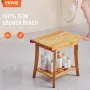 Teak brusbænk 20 x 14,3 x 17,9 i træbruser afføringstol til