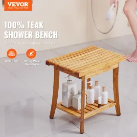 Teak brusbænk 20 x 14,3 x 17,9 i træbruser afføringstol til