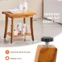Teak brusbænk 20 x 14,3 x 17,9 i træbruser afføringstol til