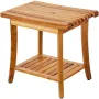 Teak brusbænk 20 x 14,3 x 17,9 i træbruser afføringstol til