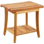 Teak brusbænk 20 x 14,3 x 17,9 i træbruser afføringstol til