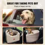 Dog Car Seat, Waterproof Dog Booster Seat for Car with A Storage Pocket, Clip-On Safety Leash and Sponge Filling, Dog Car Bed fo