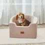 Dog Car Seat, Waterproof Dog Booster Seat for Car with A Storage Pocket, Clip-On Safety Leash and Sponge Filling, Dog Car Bed fo