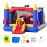 Inflatable Bounce House, Outdoor High Quality Playhouse Trampoline, Jumping Bouncer with Blower, Slide, and Storage Bag, Family