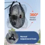 Wall Fan, 57cm Waterproof Wall Fan, 3 Speeds, 4150 CFM, Commercial Residential Fan for Cooling Warehouse, Greenhouse, Workshop, 