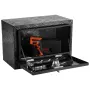 Underbody Truck Box, 24" x 14" x 16" Pickup Storage Box, Heavy Duty Aluminum Diamond Plate Tool Box with Lock and Keys, Waterpro