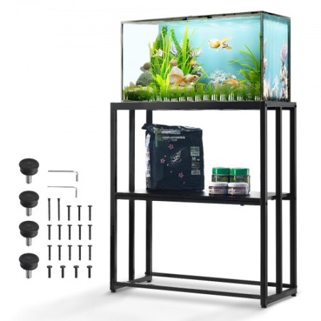 Aquarium Stand, 20 Gallon Fish Tank Stand, 24.8 x 13 x 30 in Steel Turtle Tank Stand, 167.6 lbs Load Capacity, Reptile Tank