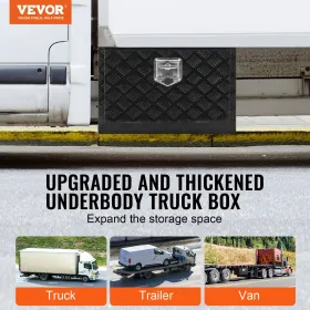 Underbody Aluminum Truck Tool Box 24" x 17" x 18" Trailer RV Tool Storage