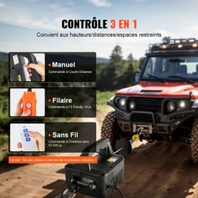 3-in-1 Portable Electric Hoist Winch 499 kg Wired/Wireless Remote Control