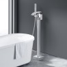 Freestanding Bathtub Faucet, Floor Mount, Freestanding Tub Filler, Shower Mixer Taps, Two Water Modes, 360Â° Swivel Spout, for