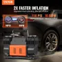 10.6 CFM Heavy Duty Air Compressor, 30s Fast Inflation | Dual-Cylinder Portable Tire Inflator, 12V 150PSI Offroad Air Pump with 