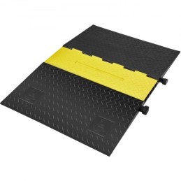Rubber Cable Protector Ramp, 5 Channel, 22000 lbs/axle Capacity Heavy Duty Wire Cover Ramp Hose Cord Ramp Driveway, Traffic