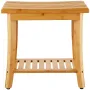 Bamboo Shower Bench 48.5 x 28.7 x 46.5 cm Shower Stool Chair for Bathroom