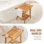 Teak bruser bænk 22 x 14,4 x 18,5 i træbruser afføringstol til