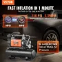 12V Heavy Duty Air Compressor with 6L Tank Kit, 6.35 CFM Portable Tire Inflator, 150PSI Offroad Air Compressor with Digital Pres