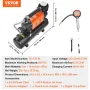 12V Heavy Duty Air Compressor with 6L Tank Kit, 6.35 CFM Portable Tire Inflator, 150PSI Offroad Air Compressor with Digital Pres