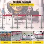 Crowd Control Stanchion, Set of 6 Pieces Stanchion Set, Stanchion Set with 6.6ft/2m Red Retractable Belt, Silver Crowd Control B