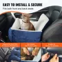 Dog Car Seat, Dog Booster Seat for Car with High Back, A Storage Pocket, Clip-On Safety Leash, PP Cotton Filling, Dog Car Bed fo
