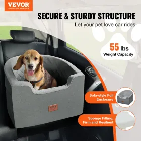 Dog Booster Car Seat Pet Car Seat for Small Medium Dog up to 55 lbs Gray