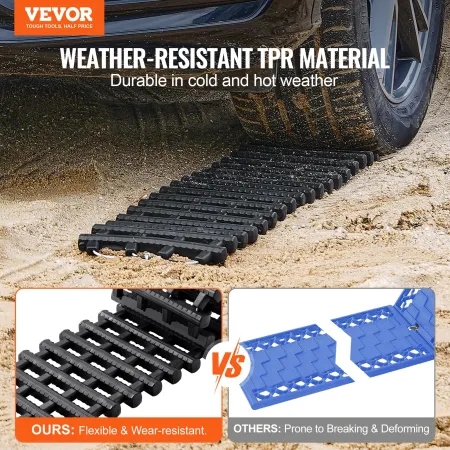 7 TON Traction Boards with TPR Material, Recovery Boards for Off-road Vehicles/Cars/Pickups/SUVs/RVs, Pair Tire Traction Mats on