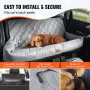 Dog Car Seat, Waterproof Dog Booster Seat for Car, Pet Car Seat with Clip-On Safety Leash, PP Cotton Filling, Dog Car Bed for Me
