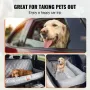Dog Car Seat, Waterproof Dog Booster Seat for Car, Pet Car Seat with Clip-On Safety Leash, PP Cotton Filling, Dog Car Bed for Me