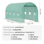 Walk-in Tunnel Greenhouse, 14.6x6.4x6.3 ft Hoop House Greenhouse Tunnel, Plant Hot House with Galvanized Steel Frame, Green PE C