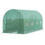 Walk-in Tunnel Greenhouse, 14.6x6.4x6.3 ft Hoop House Greenhouse Tunnel, Plant Hot House with Galvanized Steel Frame, Green PE C