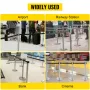Crowd Control Stanchion, Set of 2 Pieces Stanchion Set, Stanchion Set with 6.6 ft/2 m Black Retractable Belt, Silver Crowd Contr