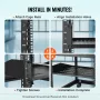 2U Server Rack Shelf, 16"/406mm Depth, 23 kg / 50 lbs Max Load Capacity Vented Cantilever or Wall Mount Rack Mount Shelf with Tr