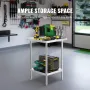 Stainless Steel Prep Table, 24 x 24 x 34 Inch, Heavy Duty Metal Worktable with 3 Adjustable Height Levels, Commercial Workstatio
