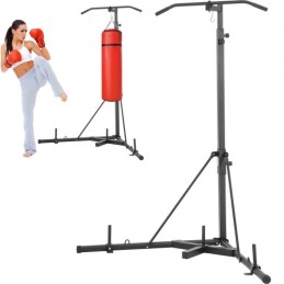 2 in 1 Punching Bag Stand, Steel Heavy Duty Workout Equipment, Adjustable Height Boxing Punching Bag Stand with Pull Up Bar,
