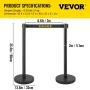 Crowd Control Stanchion, Sæt med 6 stykker Stanchion Set