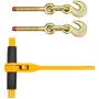 Chain and Binder Kit, 3/8"-1/2" Ratchet Load Binders 9200 lbs Working Load Limit, 3/8" x 10' G80 Chains with Grab Hooks, Ratchet