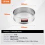 Flour Sieve Fine Mesh, 12 Mesh Flour Sifter, 304 Stainless Steel Fine Mesh Sifter Food-grade, Dia. 12.6" Fine Mesh Strainers for