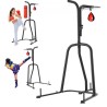 2 in 1 Punching Bag Stand, Steel Heavy Duty Workout Equipment, Adjustable Height Boxing Punching Bag and Speed Bag Stand,