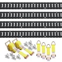 E Track Tie-Down Rail Kit, 18PCS 5' E-Tracks Set Includes 4 Steel Rails & 8 O-Ring Anchors & 4 Tie-Offs with D-Ring & 2 Ratchet