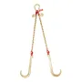 G80 V Bridle Chain, 5/16" x 2' Towing Chain Bridle with 15" J Hooks and Grab Hooks, Heavy Duty Transport Tow Chain Bridle with 1