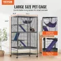 64.6 "Metal Small Animal Cage 4-lags rullende ilderbur med