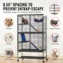 64.6 "Metal Small Animal Cage 4-lags rullende ilderbur med